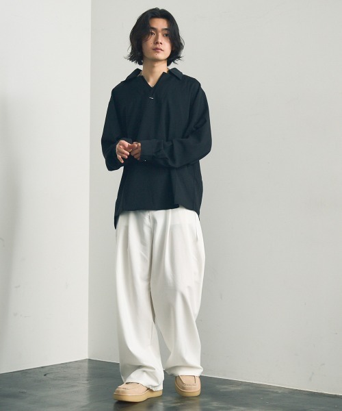 「Shoowtime」 長袖シャツ MEDIUM ブラック メンズ_画像9