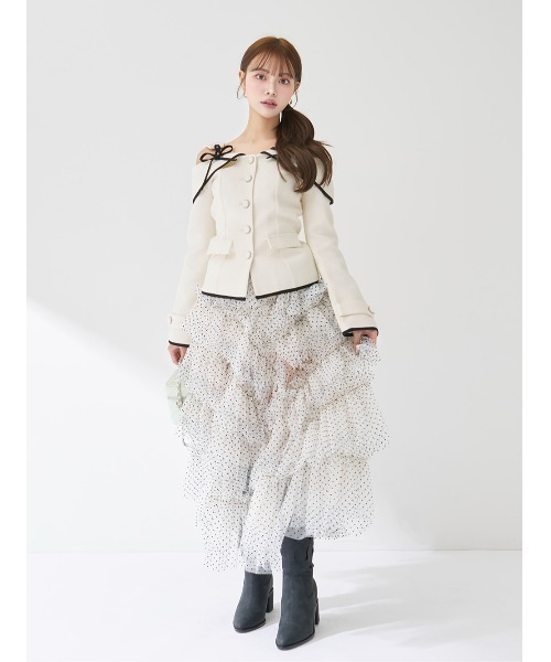 Darich（ダーリッチ） ボンディングツイードオフショルチュニック