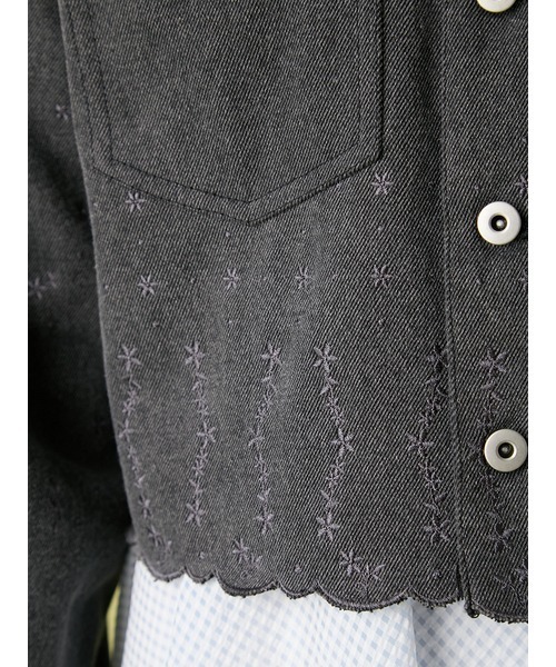 FURFUR（ファーファー） デニムジャケット gジャン 刺繍クロップド