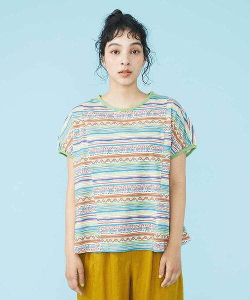 「Jocomomola」 半袖カットソー 40 グリーン レディース_画像2