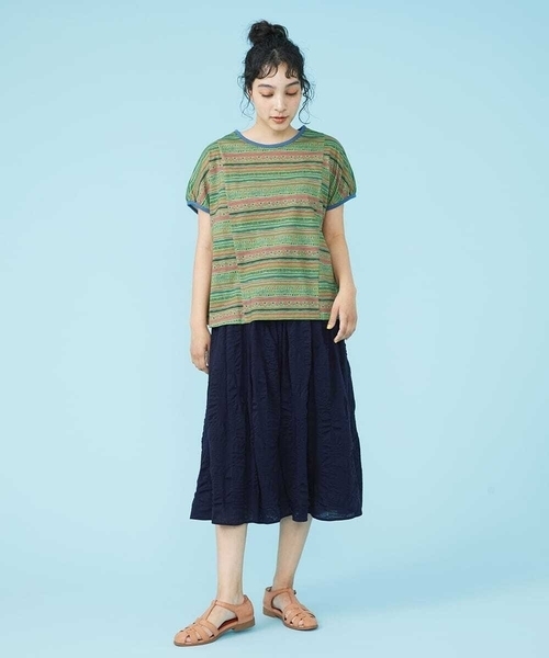 「Jocomomola」 半袖カットソー 40 グリーン レディース_画像9