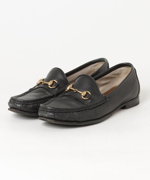 「GUCCI」 モカシンシューズ 35.5 ブラック レディース