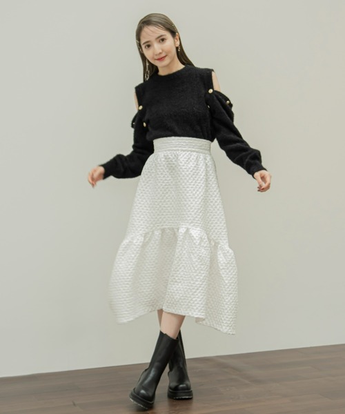 「VIOLETTA」 フレアスカート M ホワイト レディース_画像3