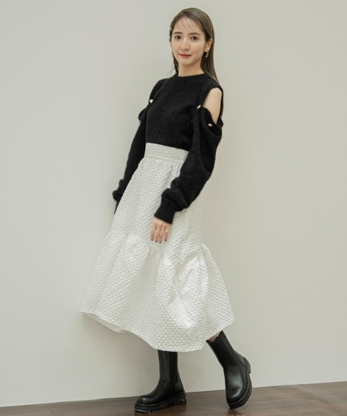 「VIOLETTA」 フレアスカート M ホワイト レディース_画像7