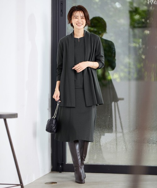 「J.PRESS」 7分袖カットソー T15 ブラック レディース_画像3