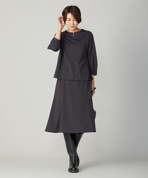 「J.PRESS」 7分袖カットソー T15 ブラック レディース_画像4