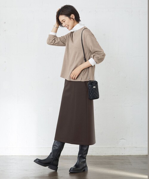 「J.PRESS」 7分袖カットソー T15 ブラック レディース_画像5