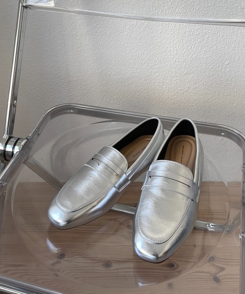 「wee9s」 フラットパンプス 26cm シルバー レディース_画像5