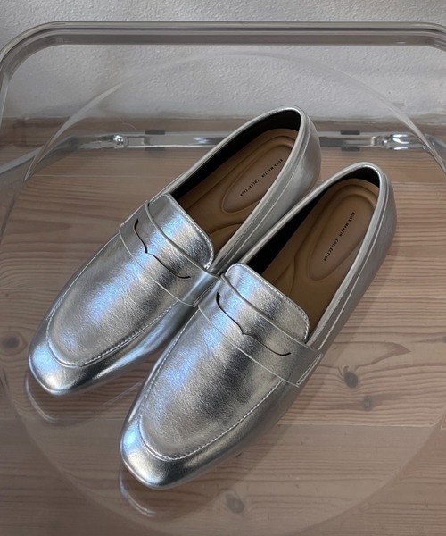 「wee9s」 フラットパンプス 26cm シルバー レディース_画像7