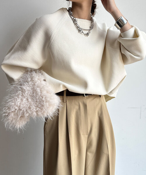 「DouDou」 長袖ニット FREE グレー レディース_画像9