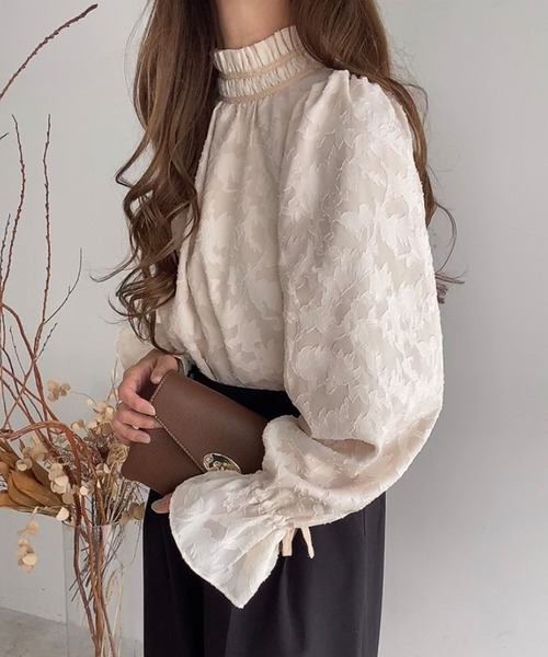 「FILLOU」 長袖ブラウス LARGE クリーム レディース_画像4