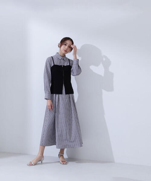 「NATURAL BEAUTY BASIC」 コンビワンピース SMALL ブルー レディースの画像
