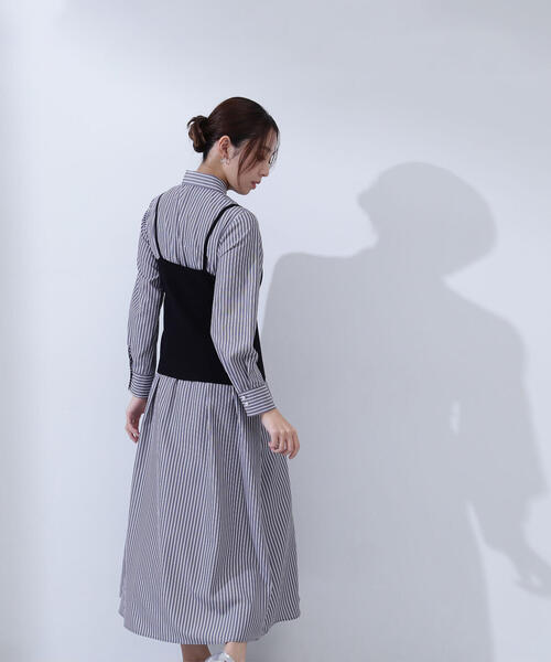 「NATURAL BEAUTY BASIC」 コンビワンピース SMALL ブルー レディースの画像