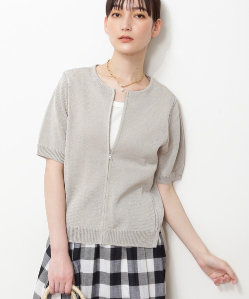 「human woman」 ニットカーディガン LARGE ピンク レディース_画像2