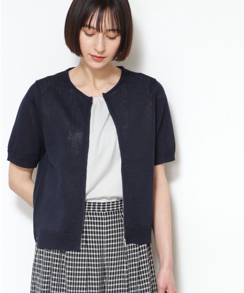 「human woman」 ニットカーディガン LARGE ピンク レディース_画像3