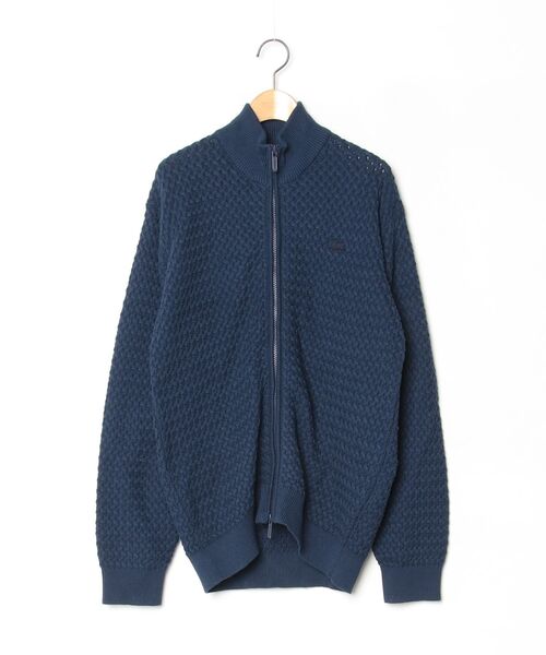 「LACOSTE」 ニットカーディガン 3 ブルー メンズ