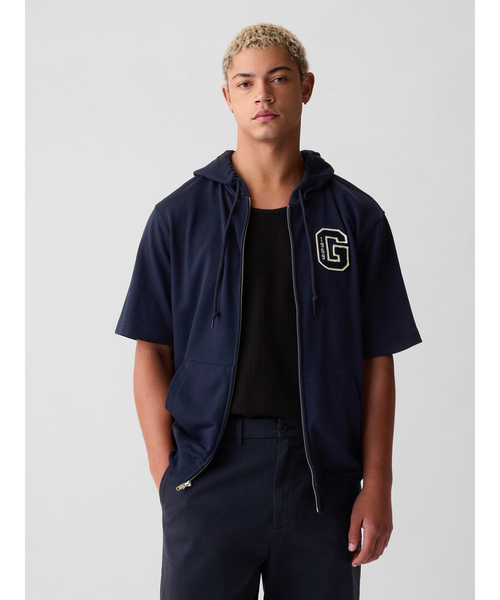 GAP（ギャップ） ジップアップパーカー M ネイビー メンズ : ZOZOTOWN