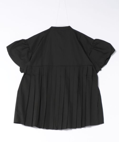 プリーツプリーズ　ストレッチ　トップス　ブラウス　半袖 Mignonjour ブラウス シャツ 半袖 FReePLACe/プリーツ半袖シャツ