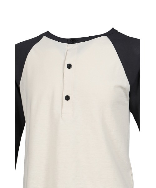 JUN/NAKAYAMA（ジュンナカヤマ） tシャツ RAGLAN HENLEY NECK TEE
