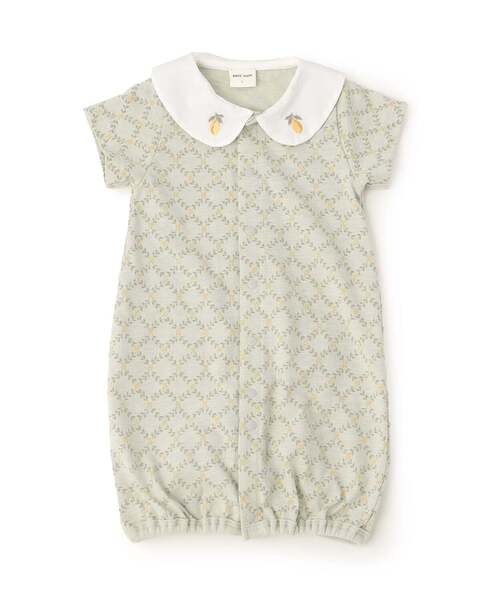 petit main ベビー服 ロンパース フルーツ衿刺しゅう2WAYオール