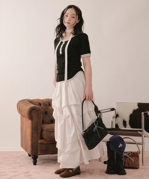 tシャツ henley short sleeve tops / ヘンリーショートスリーブトップス レディースの画像