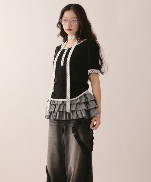 tシャツ henley short sleeve tops / ヘンリーショートスリーブトップス レディースの画像