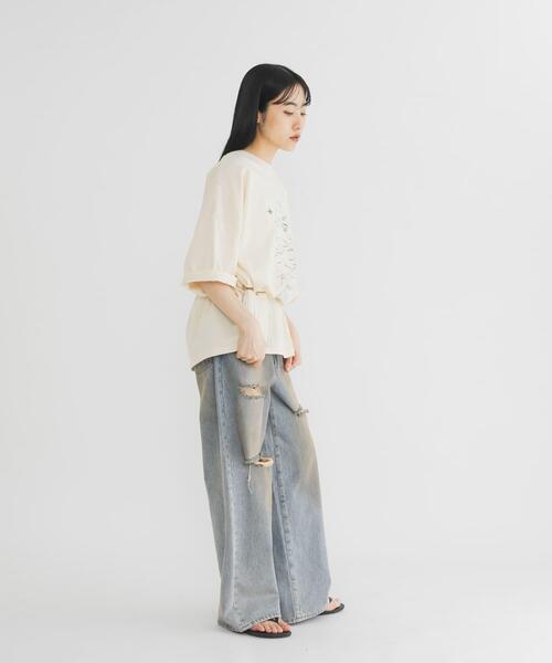 tシャツ オーバーサイズプリントTEE レディースの画像