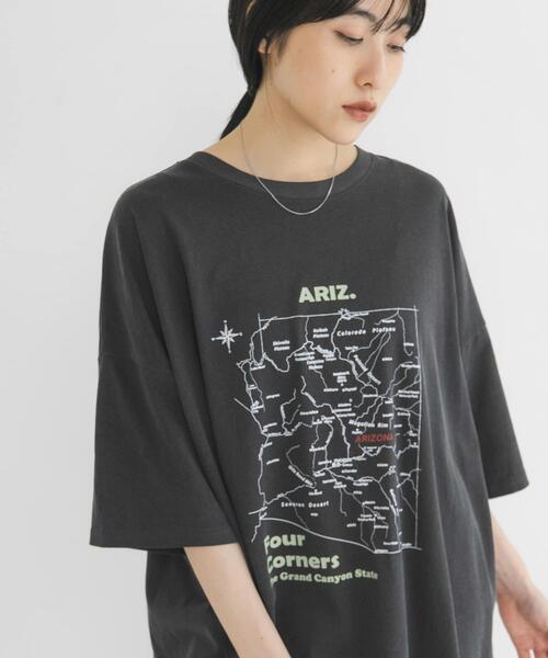 tシャツ オーバーサイズプリントTEE レディースの画像