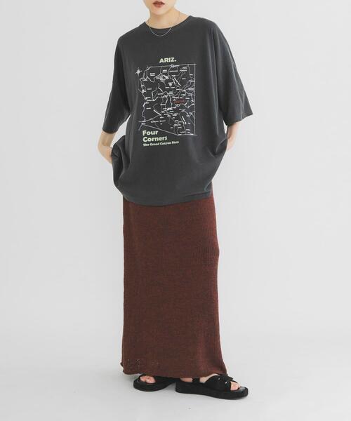 tシャツ オーバーサイズプリントTEE レディースの画像