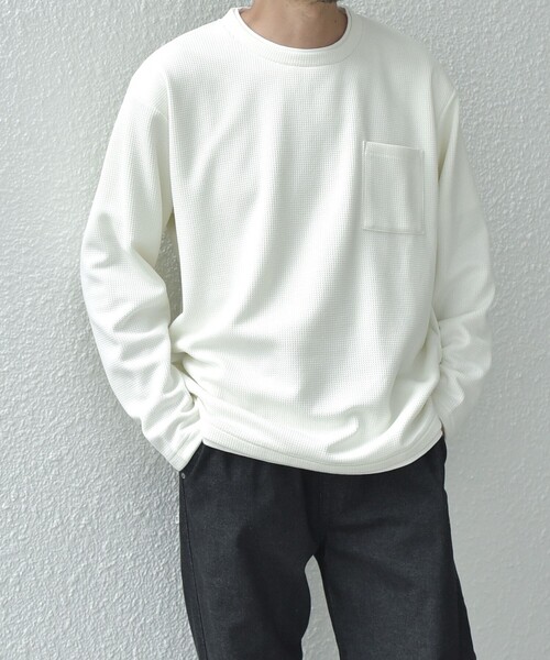 「SHIPS any」 長袖Tシャツ MEDIUM オリーブ メンズ_画像5