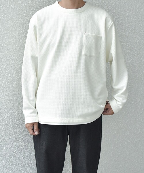 「SHIPS any」 長袖Tシャツ MEDIUM オリーブ メンズ_画像7