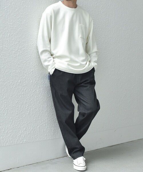 「SHIPS any」 長袖Tシャツ MEDIUM オリーブ メンズ_画像8