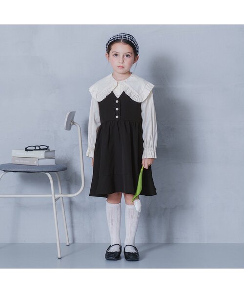 「p.premier」 「KIDS」ノースリーブワンピース 100 ブラック キッズ_画像2