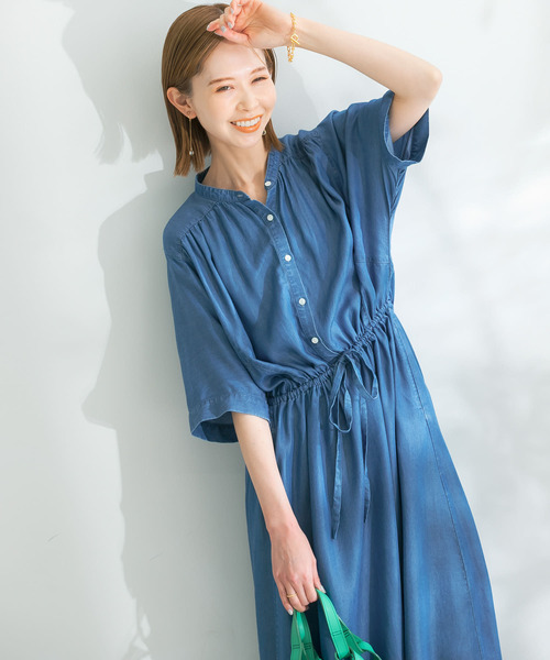 「URBAN RESEARCH ROSSO」 半袖ワンピース FREE ブルー レディース_画像5