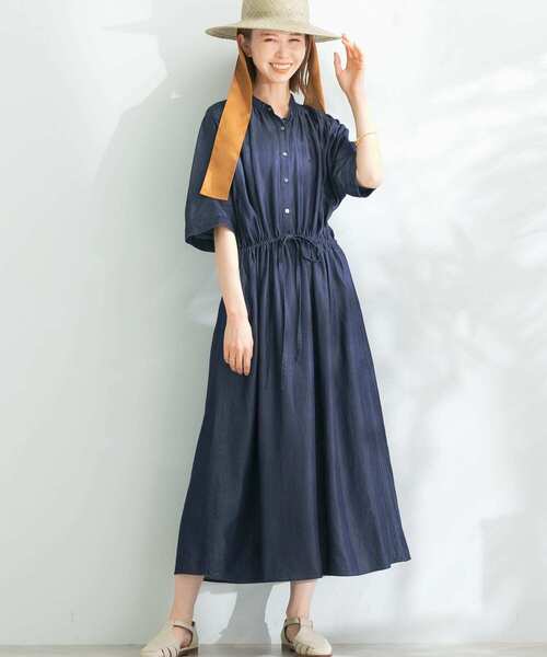 「URBAN RESEARCH ROSSO」 半袖ワンピース FREE ブルー レディース_画像8