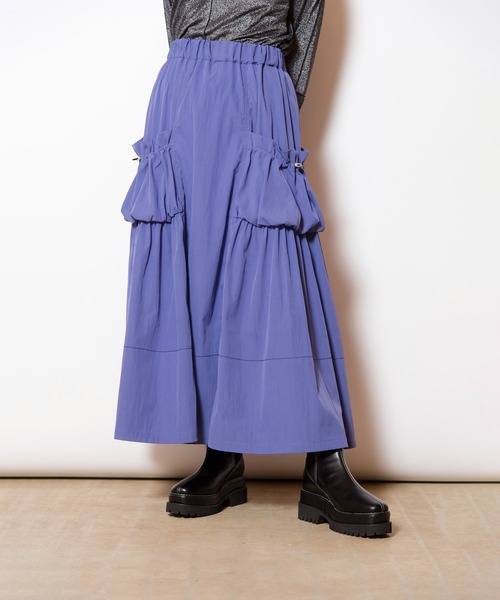 「OSMOSIS」 「loaf」フレアスカート ONE SIZE ブラック レディース_画像2