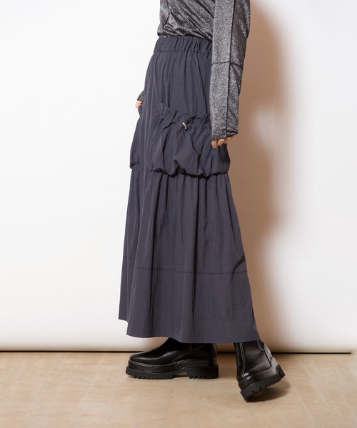 「OSMOSIS」 「loaf」フレアスカート ONE SIZE ブラック レディース_画像4