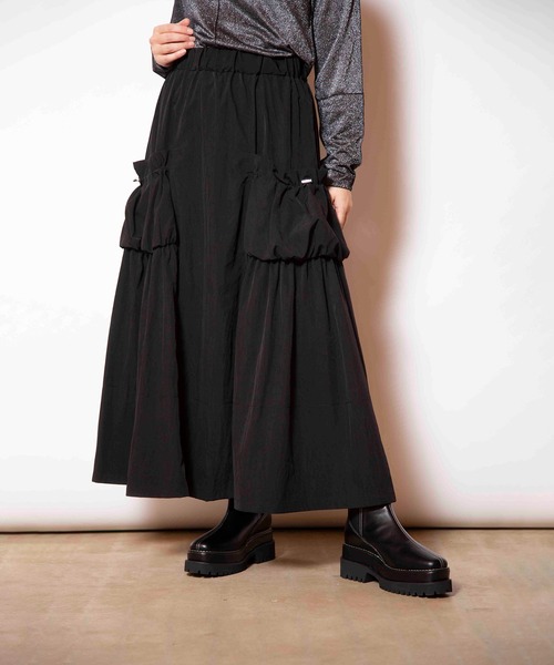「OSMOSIS」 「loaf」フレアスカート ONE SIZE ブラック レディース_画像6