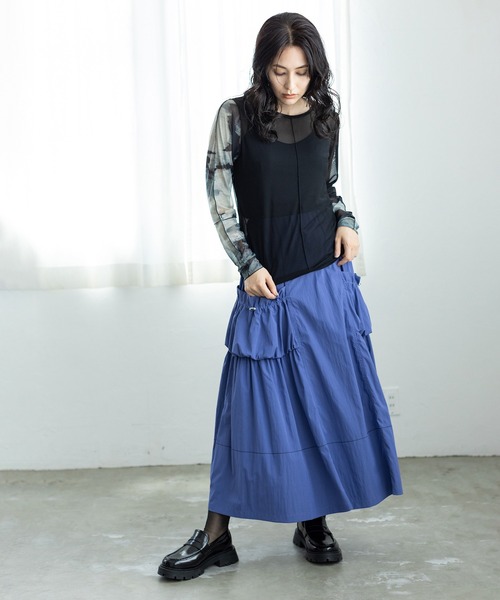 「OSMOSIS」 「loaf」フレアスカート ONE SIZE ブラック レディース_画像7