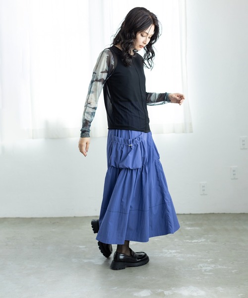「OSMOSIS」 「loaf」フレアスカート ONE SIZE ブラック レディース_画像8