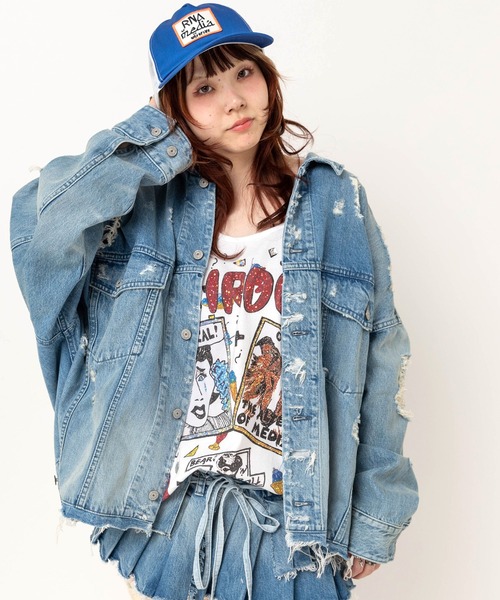 RNA（アールエヌエー） デニムジャケット gジャン J2195 ワイドBIG G 