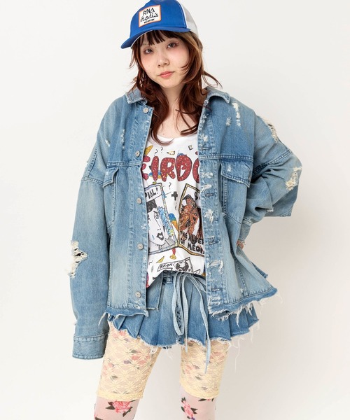 RNA（アールエヌエー） デニムジャケット gジャン J2195 ワイドBIG G 