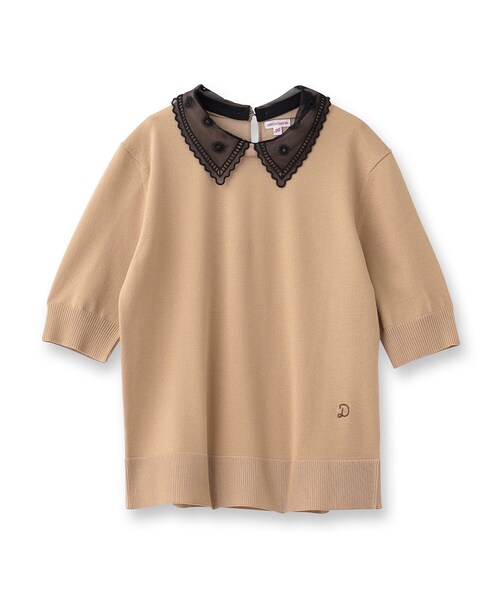 「DRESSTERIOR」 半袖ニット 36 ベージュ レディース_画像2
