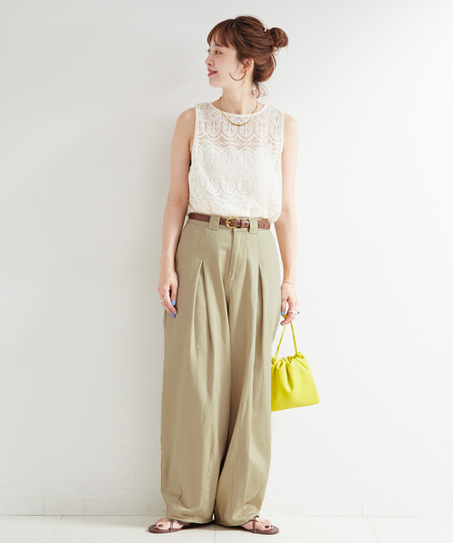 「B.C STOCK」 「Simplicite」チノパンツ SMALL ベージュ レディース_画像8