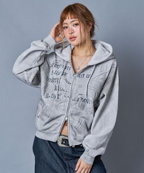 SEQUENZE 「SEQUENZ」 ジップアップパーカー MEDIUM ライトグレー 