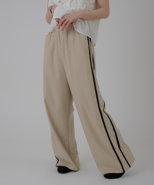 「MUHET」 スラックス MEDIUM チャコールグレー レディース_画像4