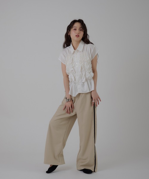 「MUHET」 スラックス MEDIUM チャコールグレー レディース_画像7