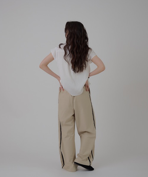 「MUHET」 スラックス MEDIUM チャコールグレー レディース_画像9