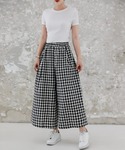 パンツ ギンガムチェックスカーチョ レディースの詳細画像1
