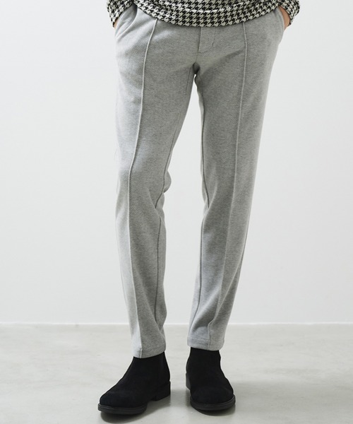 パンツ スラックス ウールライク ジャージ ボンディングストレッチパンツ メンズ